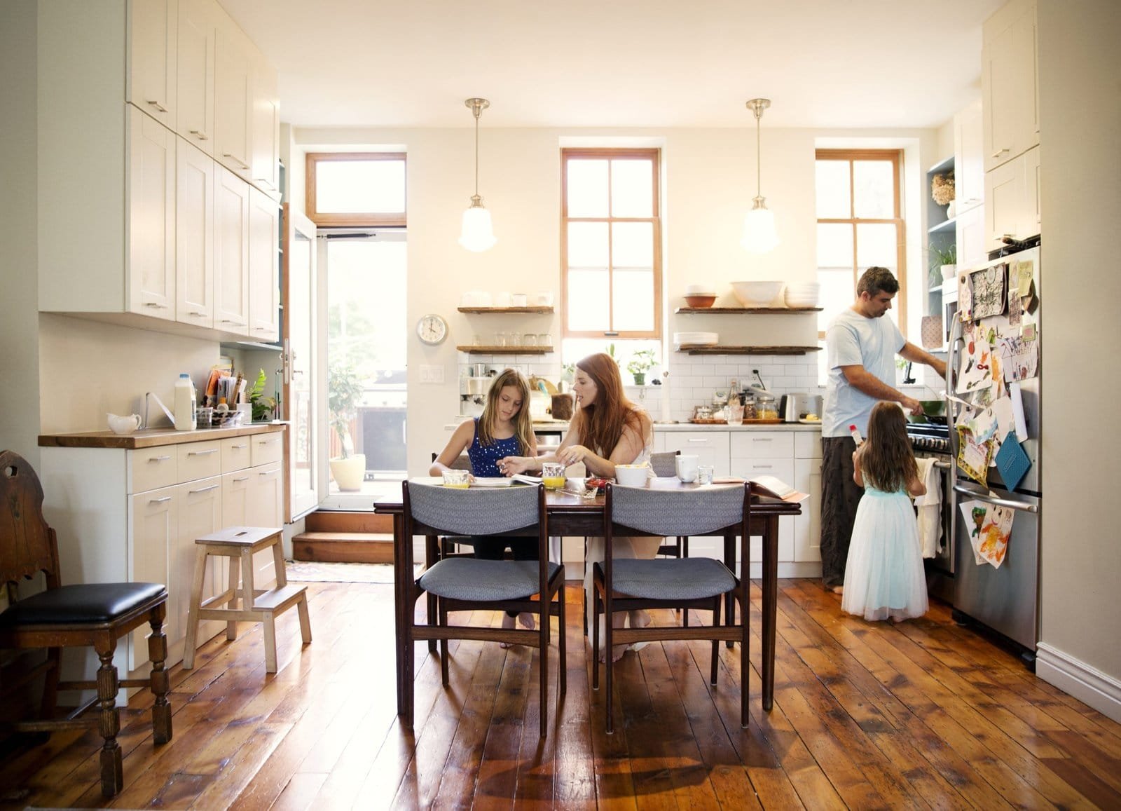 customers discussing boiler plans in a Bromley kitchen